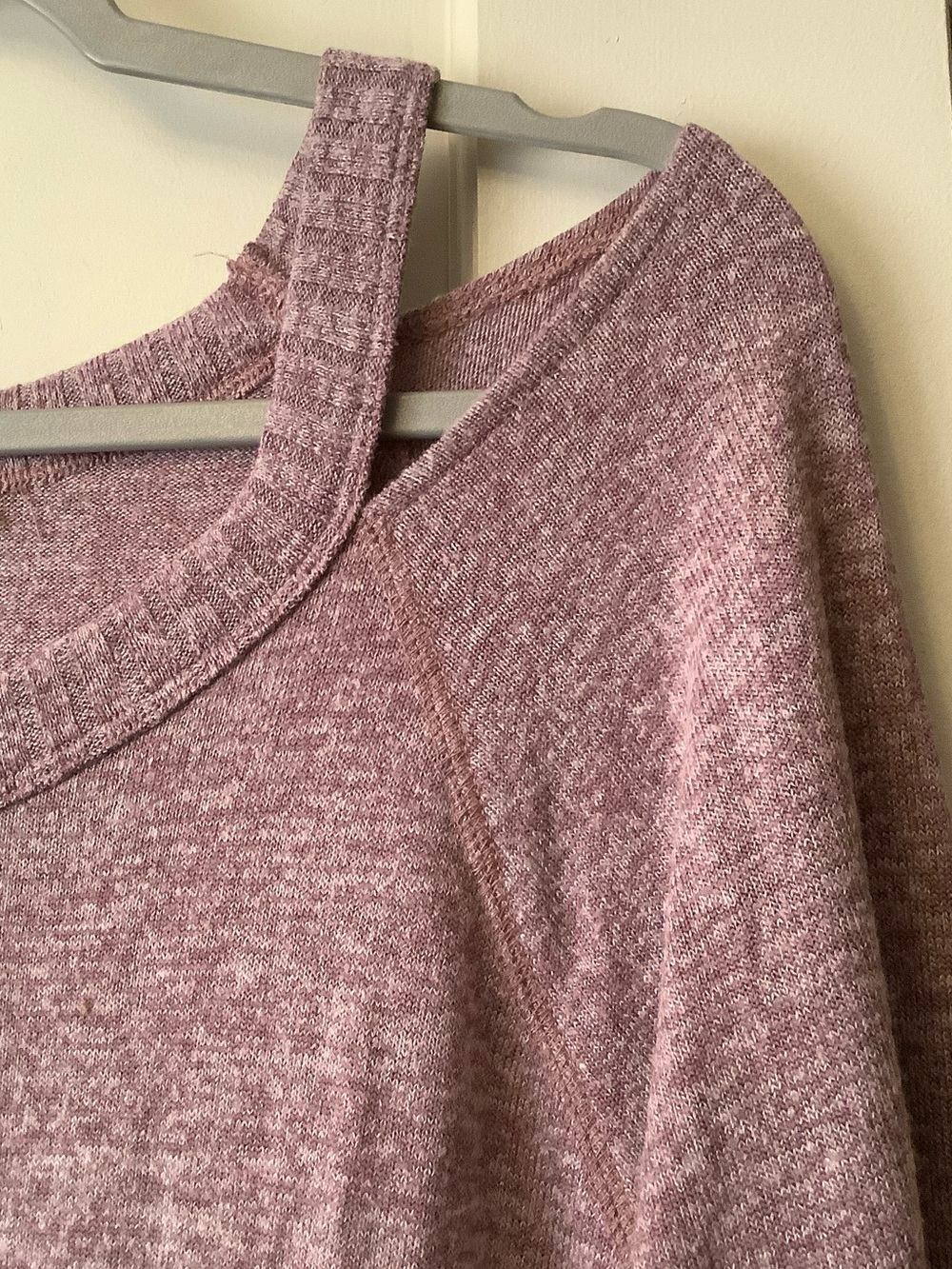 Anthropologie Heathered Mauve Crewneck Sweater - Picture 3 of 4